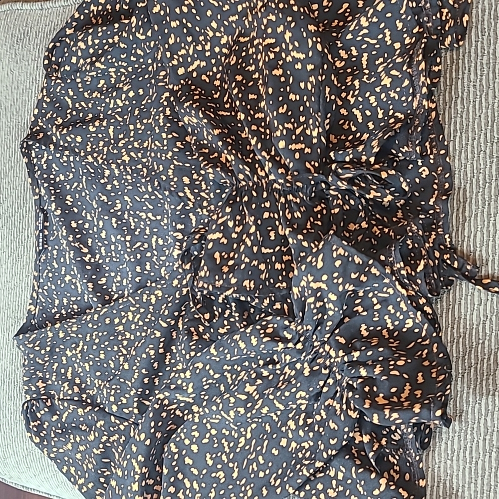 Shein Cropped Tie Front Peplum Blouse - Picture 13 of 13